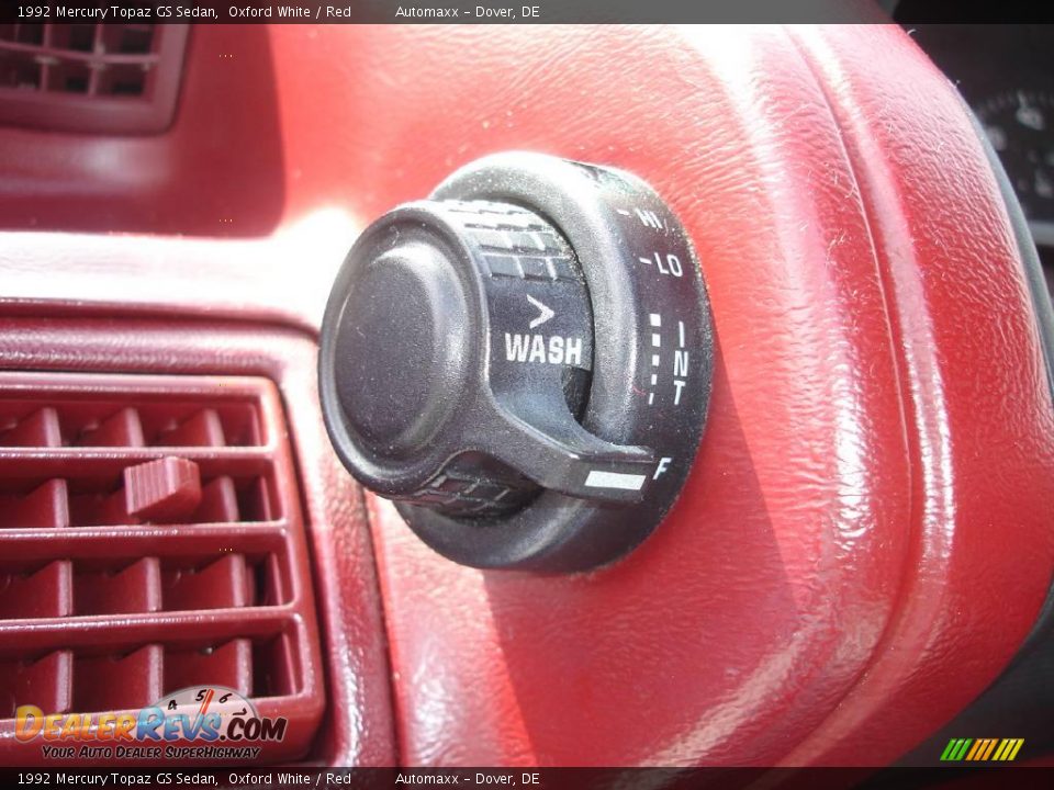 1992 Mercury Topaz GS Sedan Oxford White / Red Photo #26