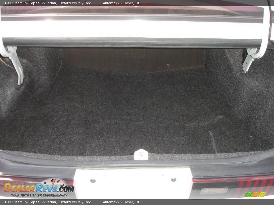 1992 Mercury Topaz GS Sedan Oxford White / Red Photo #27