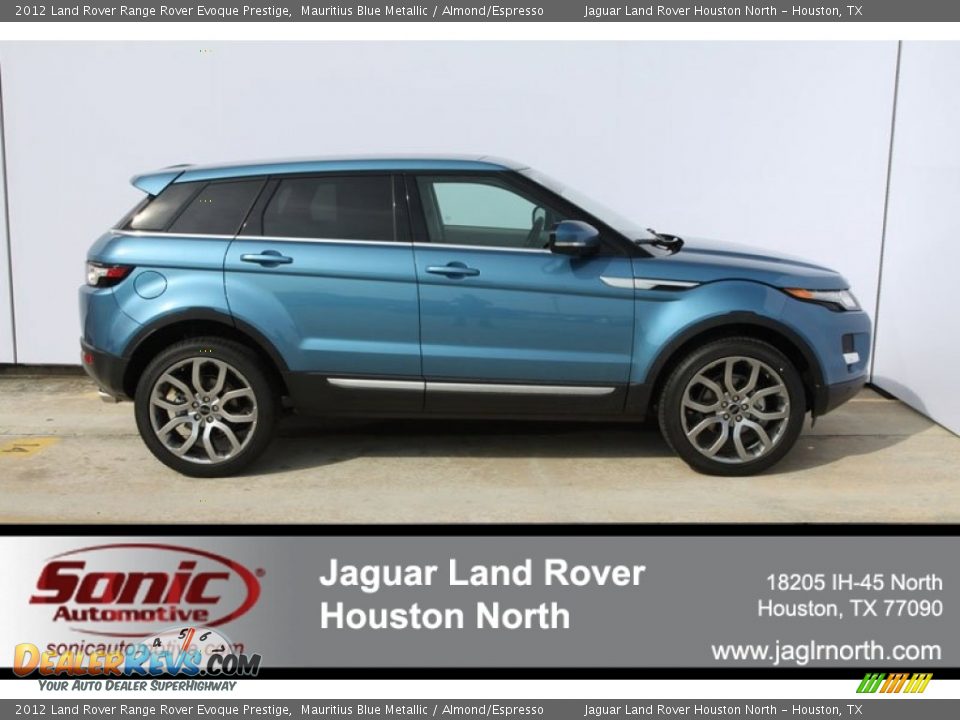 2012 Land Rover Range Rover Evoque Prestige Mauritius Blue Metallic / Almond/Espresso Photo #1
