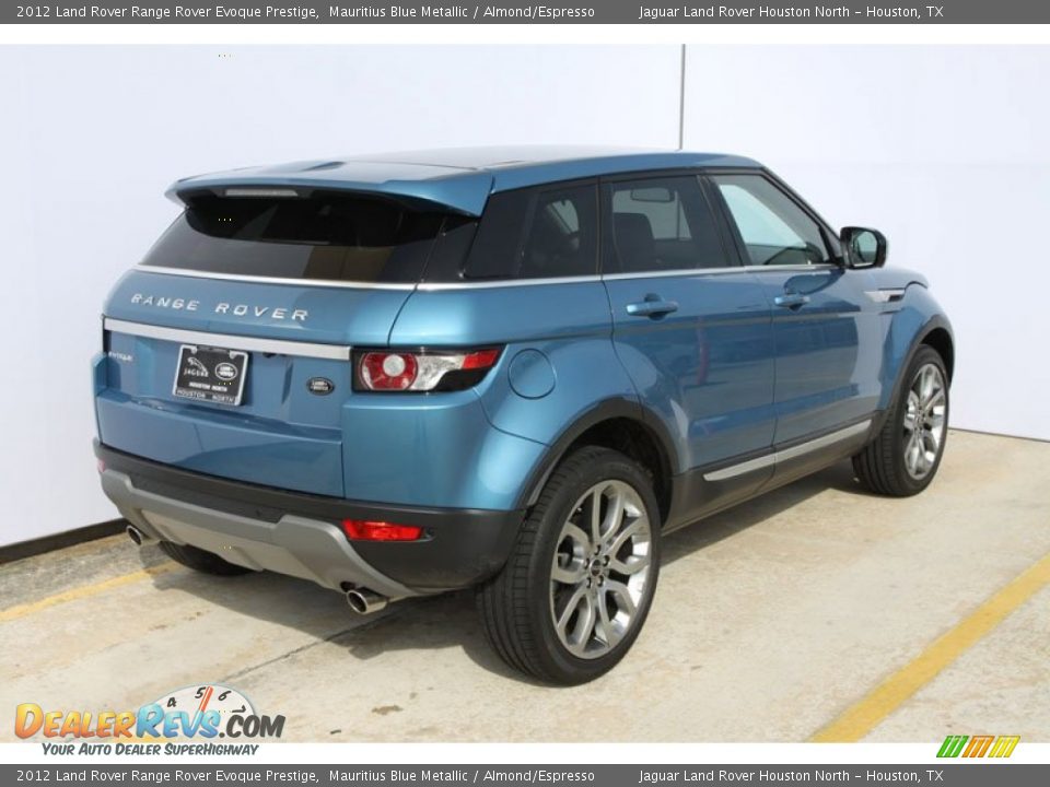 2012 Land Rover Range Rover Evoque Prestige Mauritius Blue Metallic / Almond/Espresso Photo #3