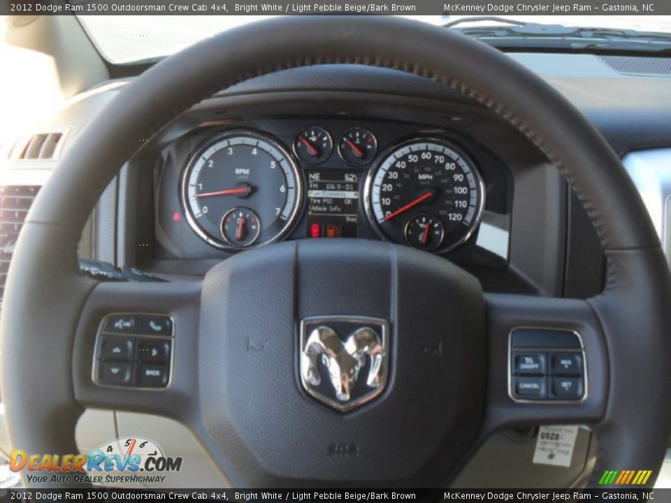 2012 Dodge Ram 1500 Outdoorsman Crew Cab 4x4 Bright White / Light Pebble Beige/Bark Brown Photo #13