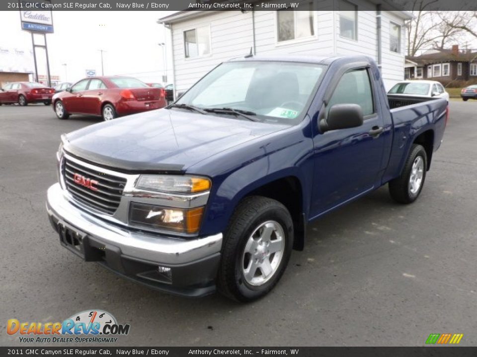 2011 GMC Canyon SLE Regular Cab Navy Blue / Ebony Photo #3