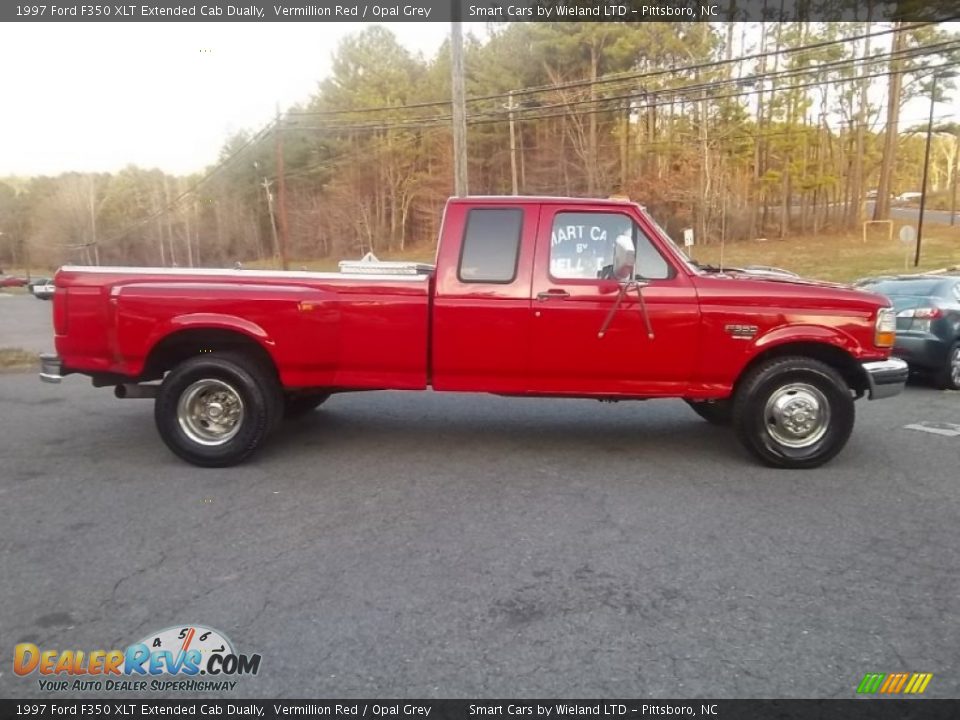Vermillion Red 1997 Ford F350 XLT Extended Cab Dually Photo #3