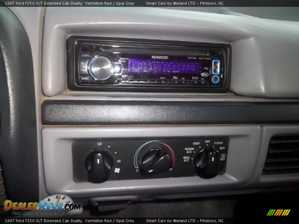 1997 Ford F350 XLT Extended Cab Dually Vermillion Red / Opal Grey Photo #16