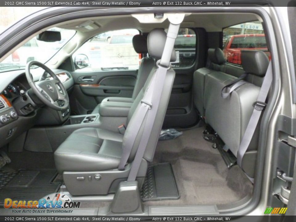 Ebony Interior - 2012 GMC Sierra 1500 SLT Extended Cab 4x4 Photo #13
