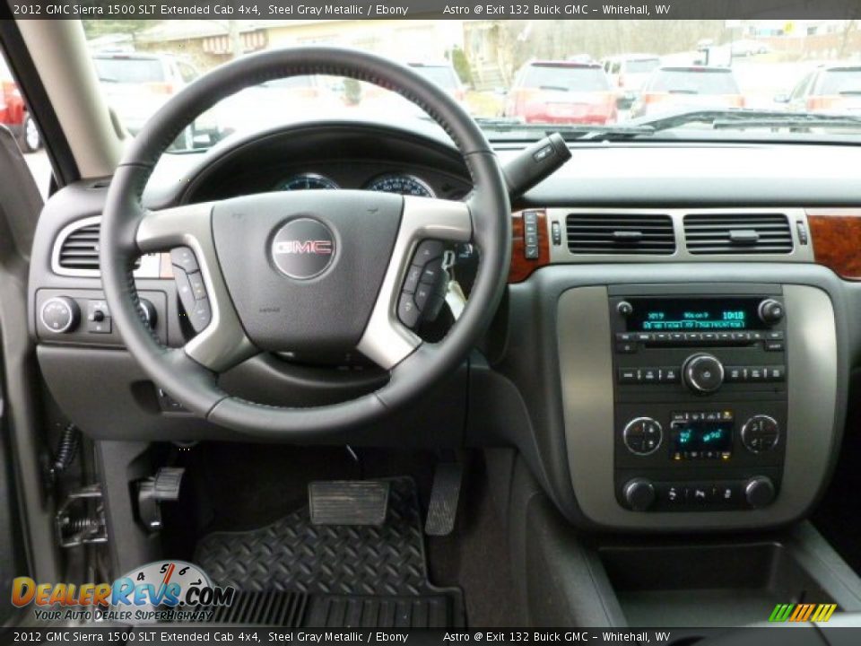 2012 GMC Sierra 1500 SLT Extended Cab 4x4 Steel Gray Metallic / Ebony Photo #14