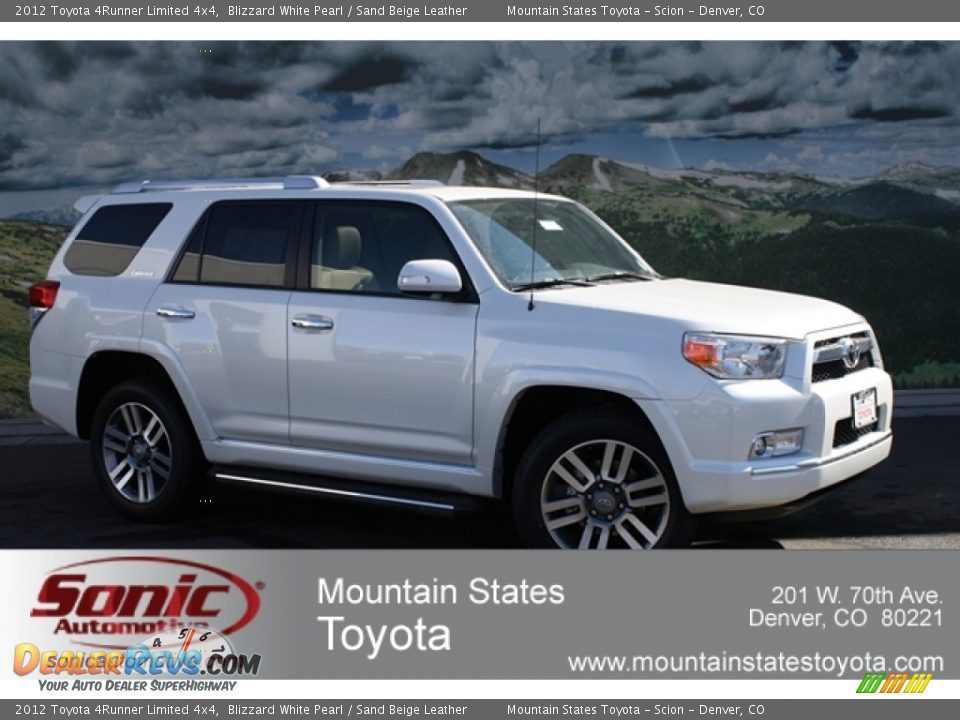 2012 Toyota 4Runner Limited 4x4 Blizzard White Pearl / Sand Beige Leather Photo #1