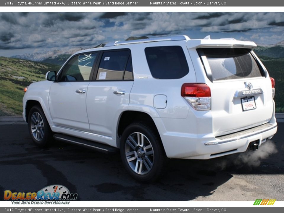 2012 Toyota 4Runner Limited 4x4 Blizzard White Pearl / Sand Beige Leather Photo #3