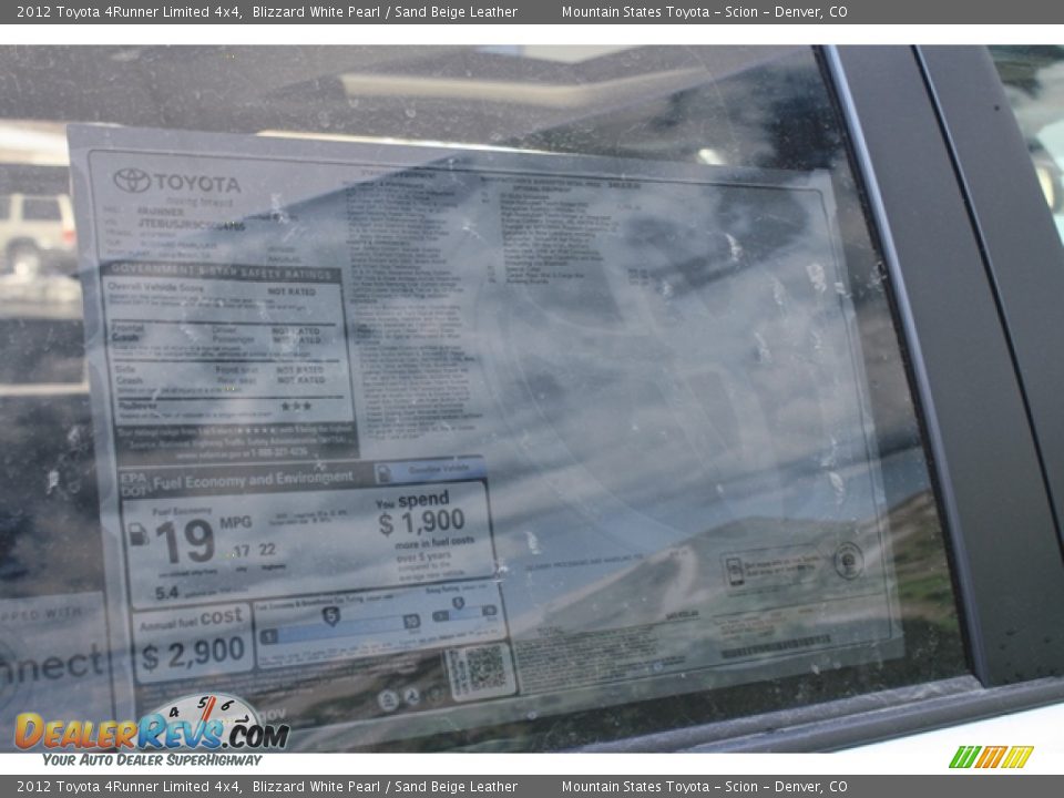 2012 Toyota 4Runner Limited 4x4 Blizzard White Pearl / Sand Beige Leather Photo #16