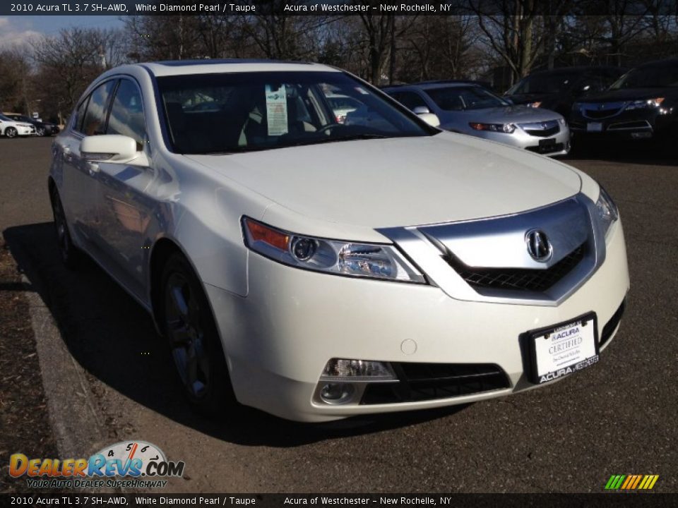 2010 Acura TL 3.7 SH-AWD White Diamond Pearl / Taupe Photo #3