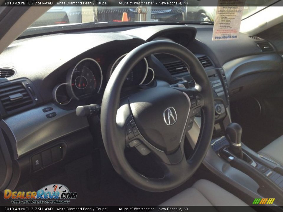 2010 Acura TL 3.7 SH-AWD White Diamond Pearl / Taupe Photo #17