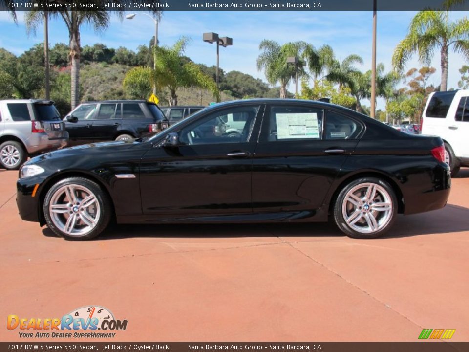 2012 BMW 5 Series 550i Sedan Jet Black / Oyster/Black Photo #3