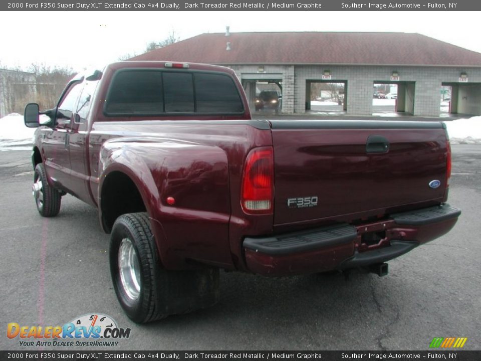 Dark Toreador Red Metallic 2000 Ford F350 Super Duty XLT Extended Cab 4x4 Dually Photo #7
