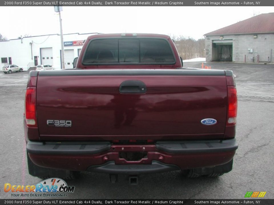2000 Ford F350 Super Duty XLT Extended Cab 4x4 Dually Dark Toreador Red Metallic / Medium Graphite Photo #8