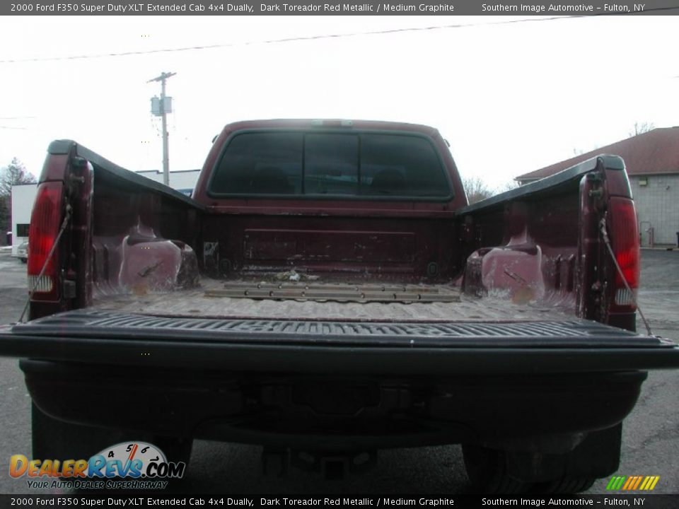 2000 Ford F350 Super Duty XLT Extended Cab 4x4 Dually Dark Toreador Red Metallic / Medium Graphite Photo #9