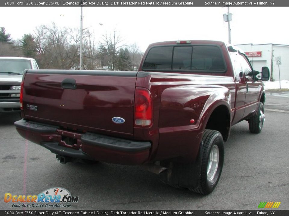 2000 Ford F350 Super Duty XLT Extended Cab 4x4 Dually Dark Toreador Red Metallic / Medium Graphite Photo #10