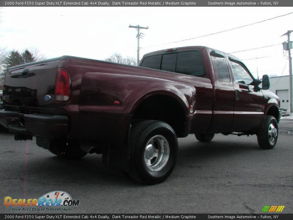 2000 Ford F350 Super Duty XLT Extended Cab 4x4 Dually Dark Toreador Red Metallic / Medium Graphite Photo #11
