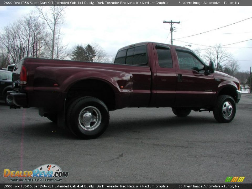 2000 Ford F350 Super Duty XLT Extended Cab 4x4 Dually Dark Toreador Red Metallic / Medium Graphite Photo #12