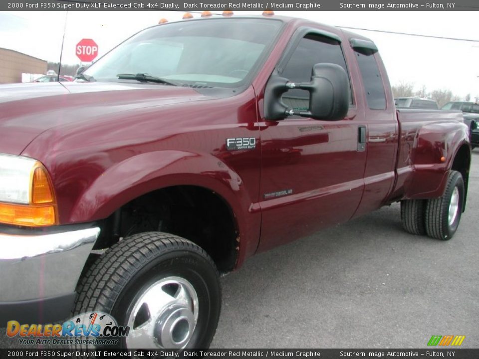 2000 Ford F350 Super Duty XLT Extended Cab 4x4 Dually Dark Toreador Red Metallic / Medium Graphite Photo #18