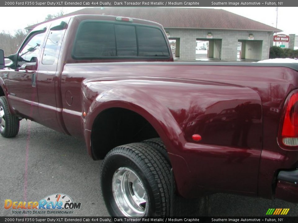 2000 Ford F350 Super Duty XLT Extended Cab 4x4 Dually Dark Toreador Red Metallic / Medium Graphite Photo #19