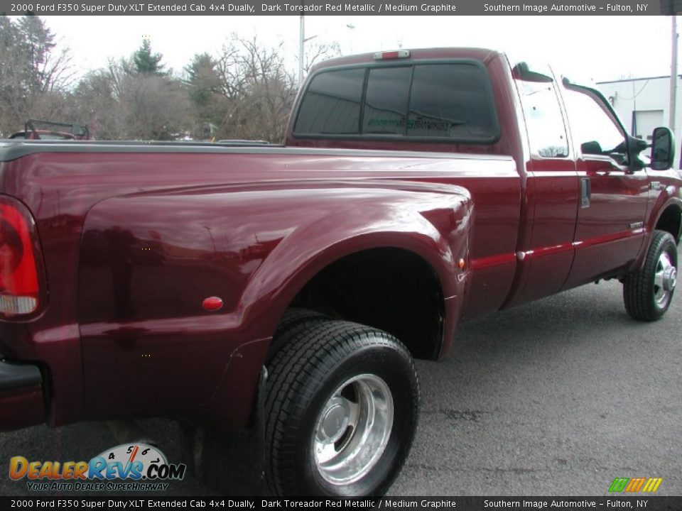 2000 Ford F350 Super Duty XLT Extended Cab 4x4 Dually Dark Toreador Red Metallic / Medium Graphite Photo #20