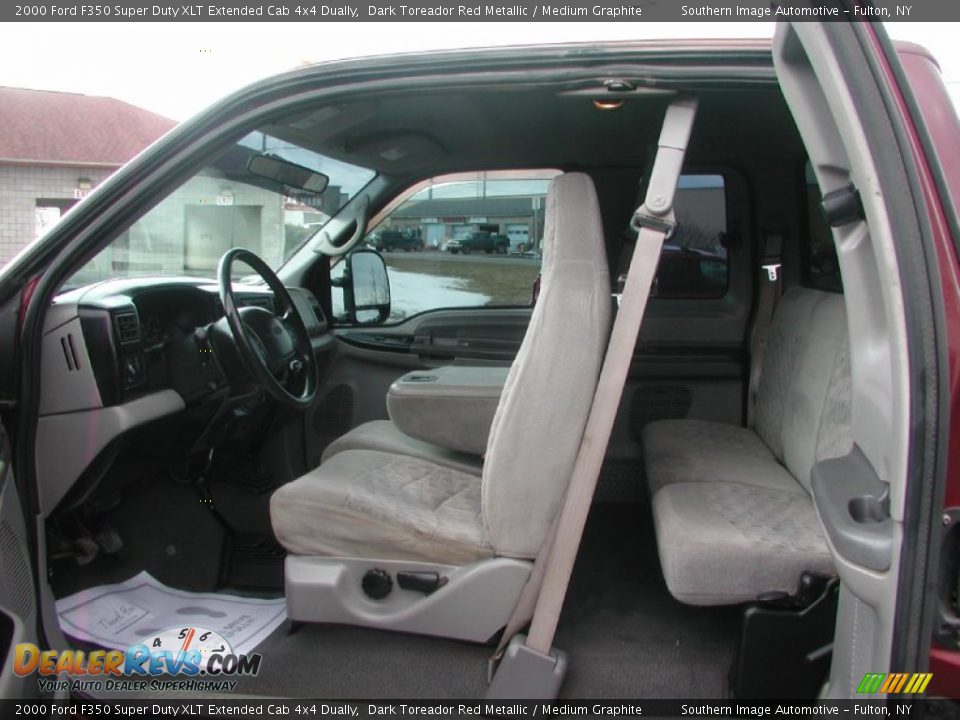 Medium Graphite Interior - 2000 Ford F350 Super Duty XLT Extended Cab 4x4 Dually Photo #28