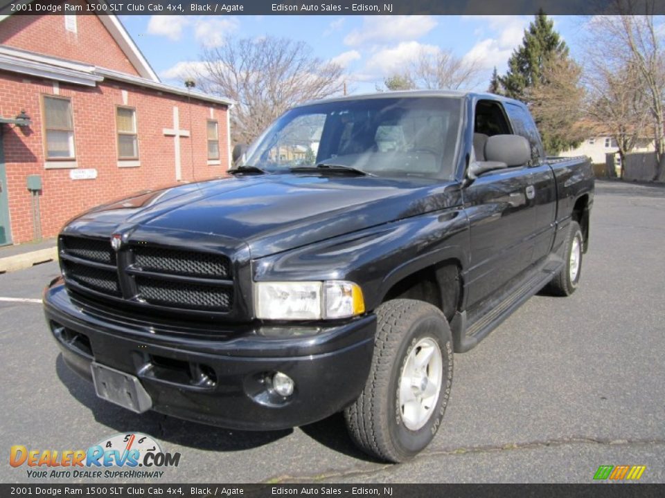 2001 Dodge Ram 1500 SLT Club Cab 4x4 Black / Agate Photo #2