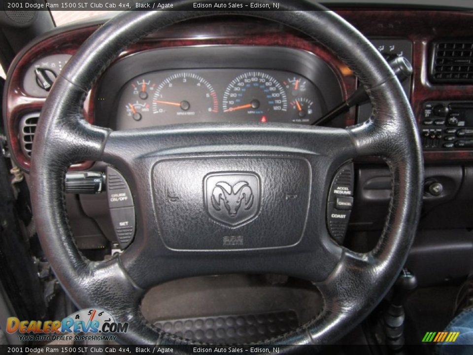 2001 Dodge Ram 1500 SLT Club Cab 4x4 Black / Agate Photo #24