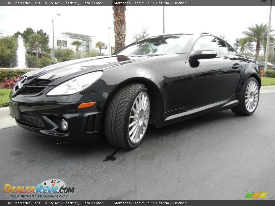 2007 Mercedes-Benz SLK 55 AMG Roadster Black / Black Photo #2