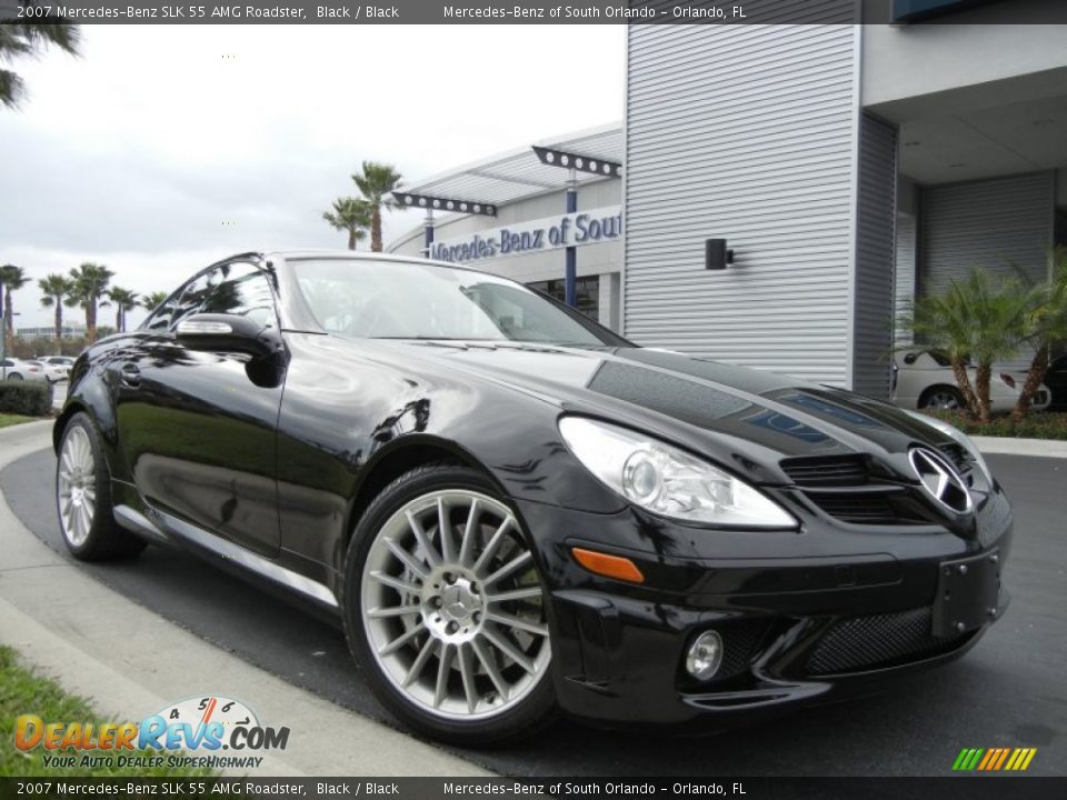 2007 Mercedes-Benz SLK 55 AMG Roadster Black / Black Photo #4