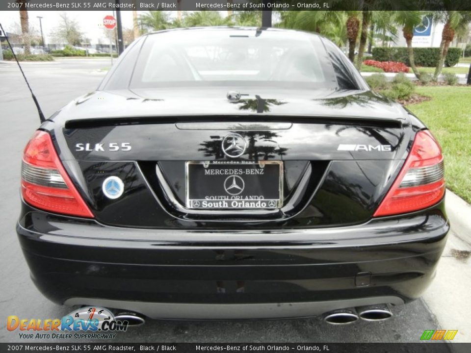 2007 Mercedes-Benz SLK 55 AMG Roadster Black / Black Photo #7