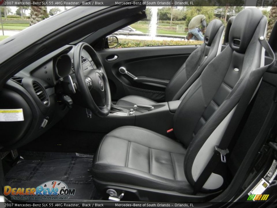 Black Interior - 2007 Mercedes-Benz SLK 55 AMG Roadster Photo #17