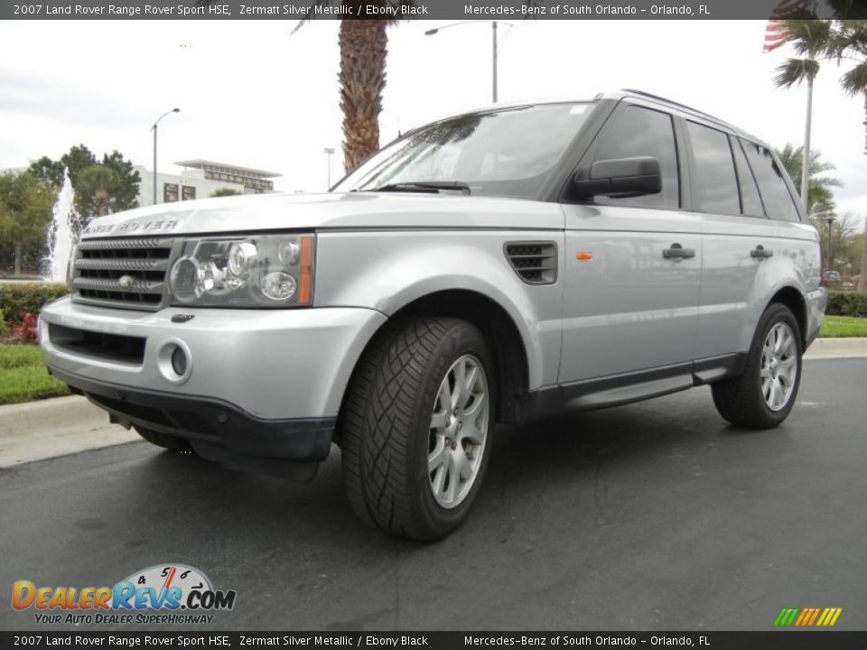 2007 Land Rover Range Rover Sport HSE Zermatt Silver Metallic / Ebony Black Photo #2