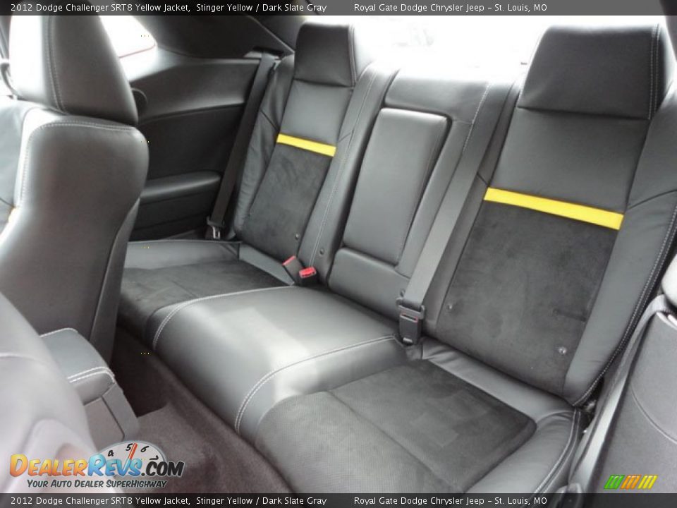 Rear Seat of 2012 Dodge Challenger SRT8 Yellow Jacket Photo #15