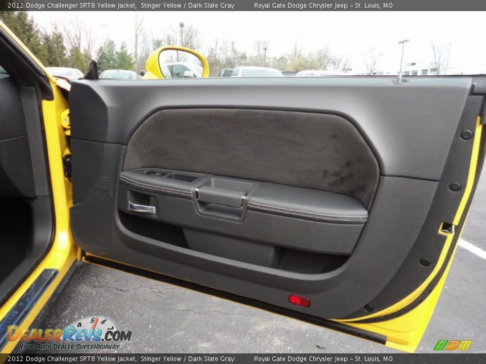 Door Panel of 2012 Dodge Challenger SRT8 Yellow Jacket Photo #17