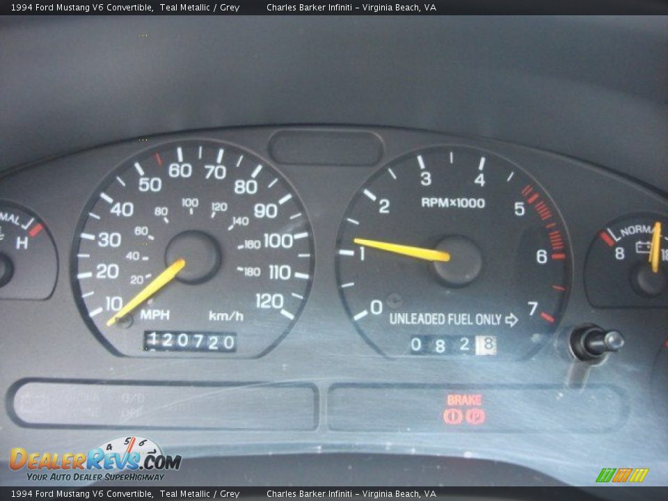 1994 Ford Mustang V6 Convertible Gauges Photo #13