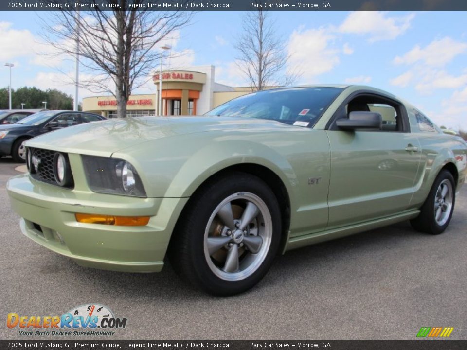 2005 Ford Mustang GT Premium Coupe Legend Lime Metallic / Dark Charcoal Photo #1