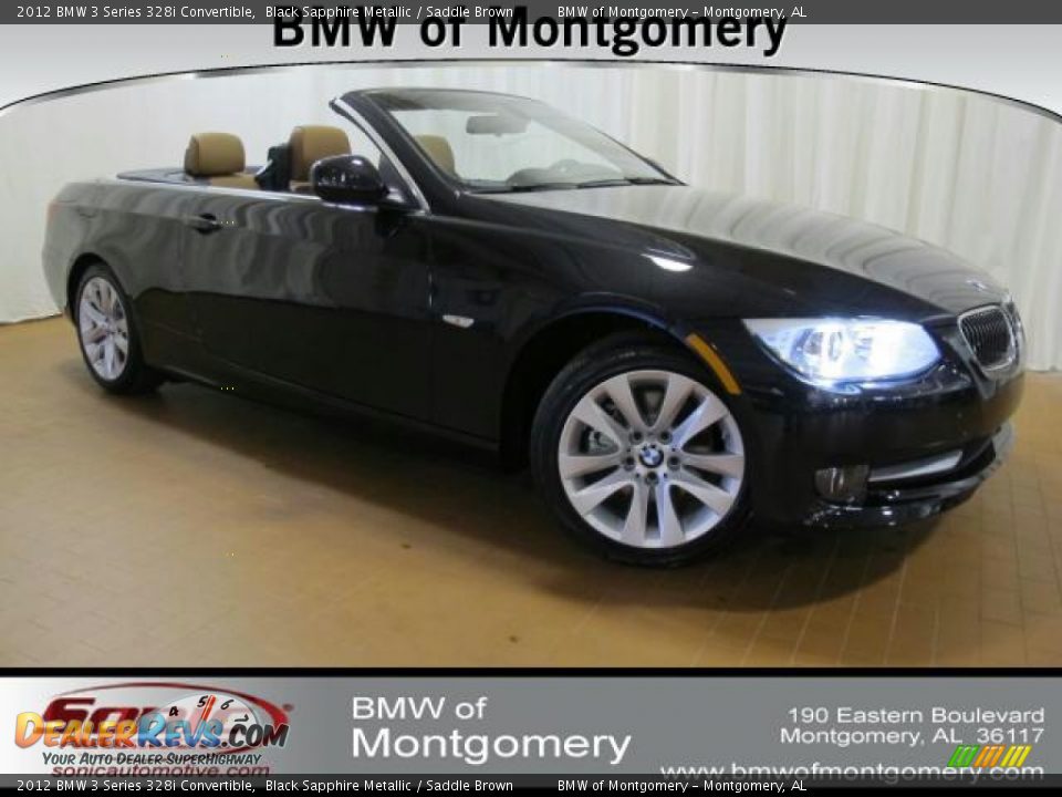 2012 BMW 3 Series 328i Convertible Black Sapphire Metallic / Saddle Brown Photo #1