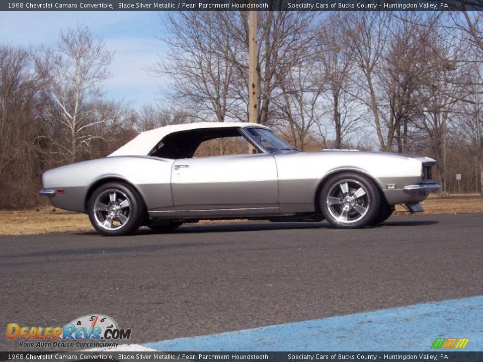 1968 Chevrolet Camaro Convertible Blade Silver Metallic / Pearl Parchment Houndstooth Photo #3