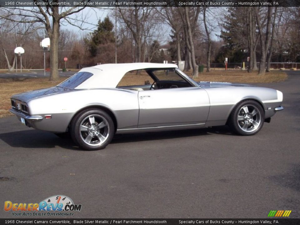 1968 Chevrolet Camaro Convertible Blade Silver Metallic / Pearl Parchment Houndstooth Photo #5
