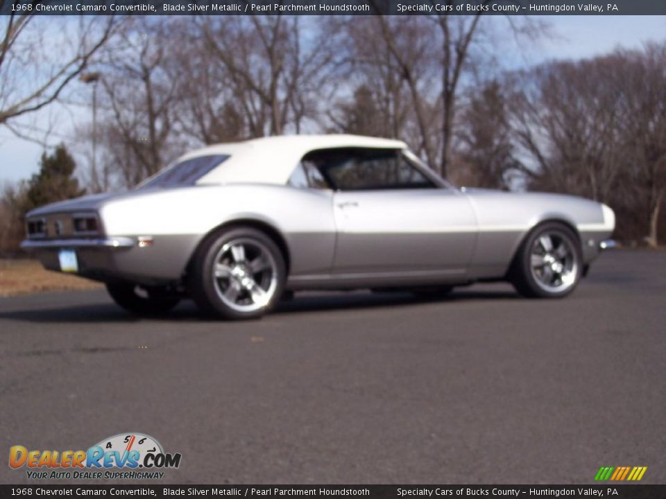 1968 Chevrolet Camaro Convertible Blade Silver Metallic / Pearl Parchment Houndstooth Photo #6