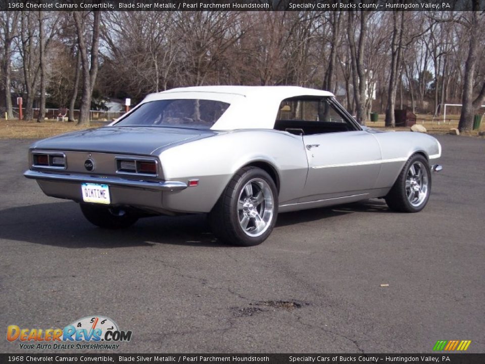 1968 Chevrolet Camaro Convertible Blade Silver Metallic / Pearl Parchment Houndstooth Photo #7