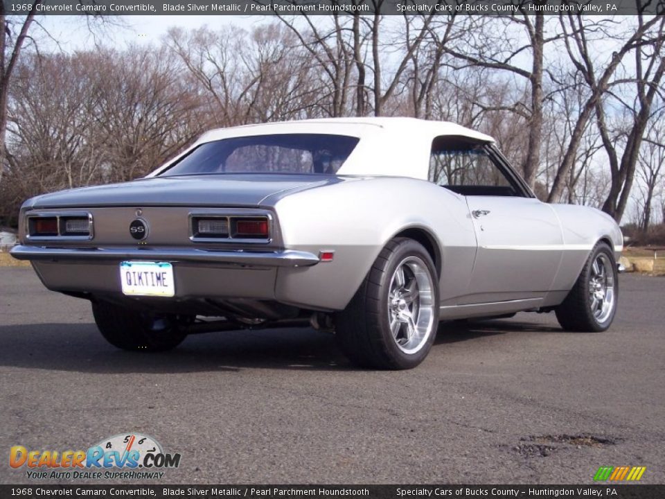 1968 Chevrolet Camaro Convertible Blade Silver Metallic / Pearl Parchment Houndstooth Photo #8