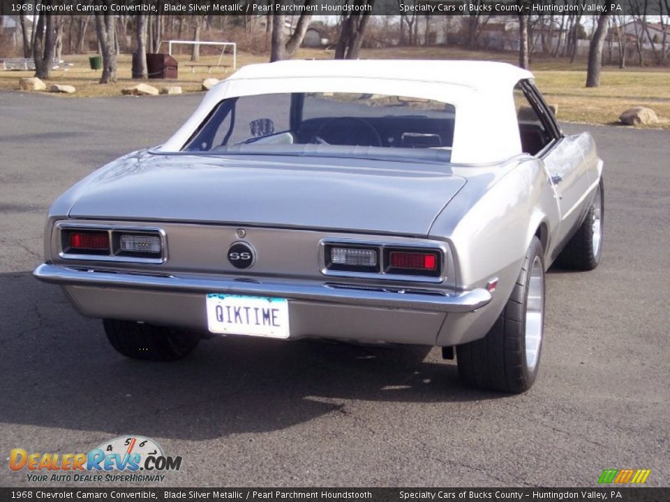 1968 Chevrolet Camaro Convertible Blade Silver Metallic / Pearl Parchment Houndstooth Photo #9