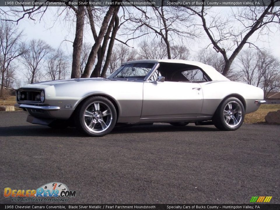 1968 Chevrolet Camaro Convertible Blade Silver Metallic / Pearl Parchment Houndstooth Photo #14