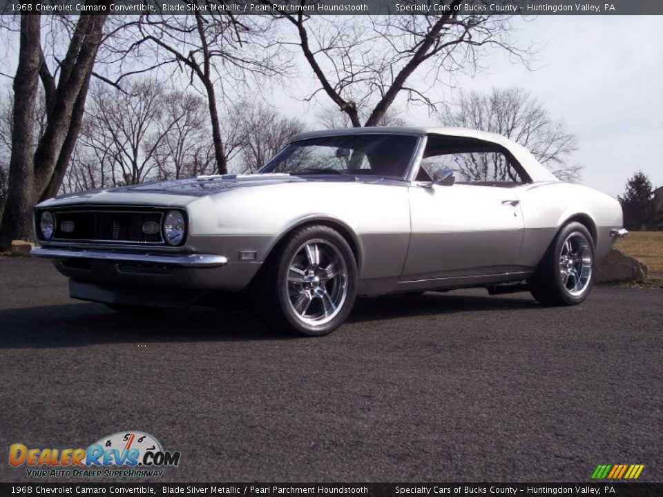 1968 Chevrolet Camaro Convertible Blade Silver Metallic / Pearl Parchment Houndstooth Photo #15