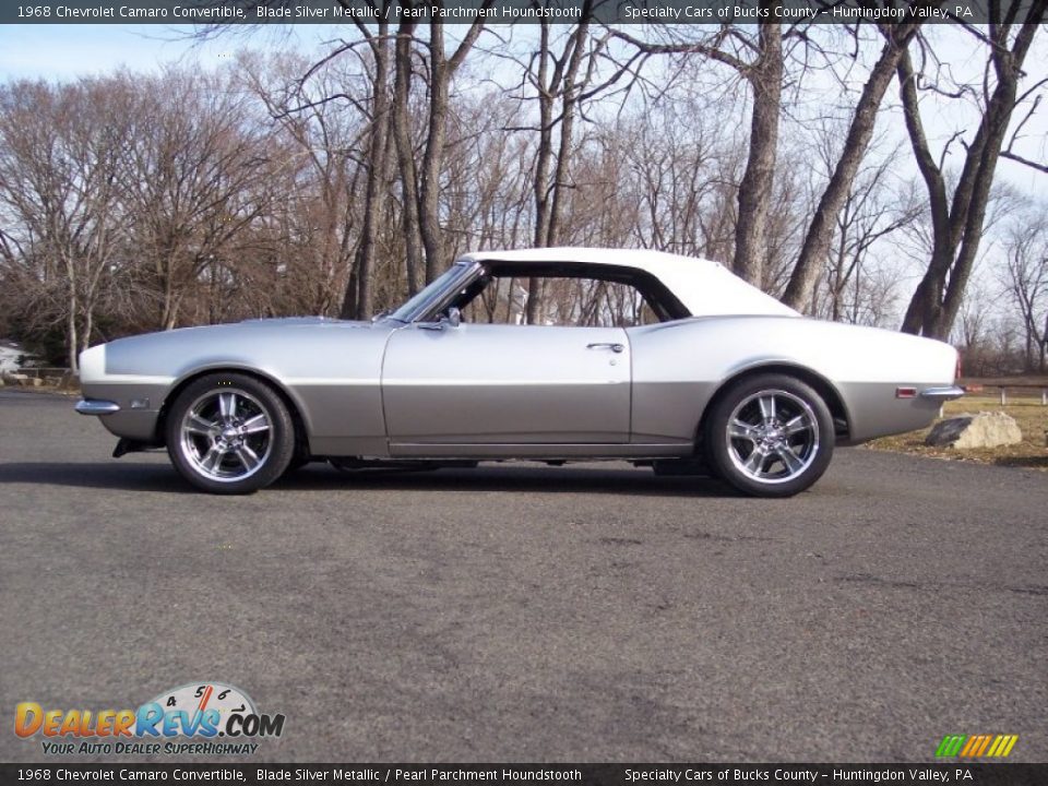 1968 Chevrolet Camaro Convertible Blade Silver Metallic / Pearl Parchment Houndstooth Photo #17