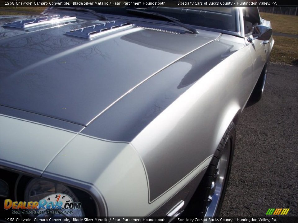 1968 Chevrolet Camaro Convertible Blade Silver Metallic / Pearl Parchment Houndstooth Photo #25