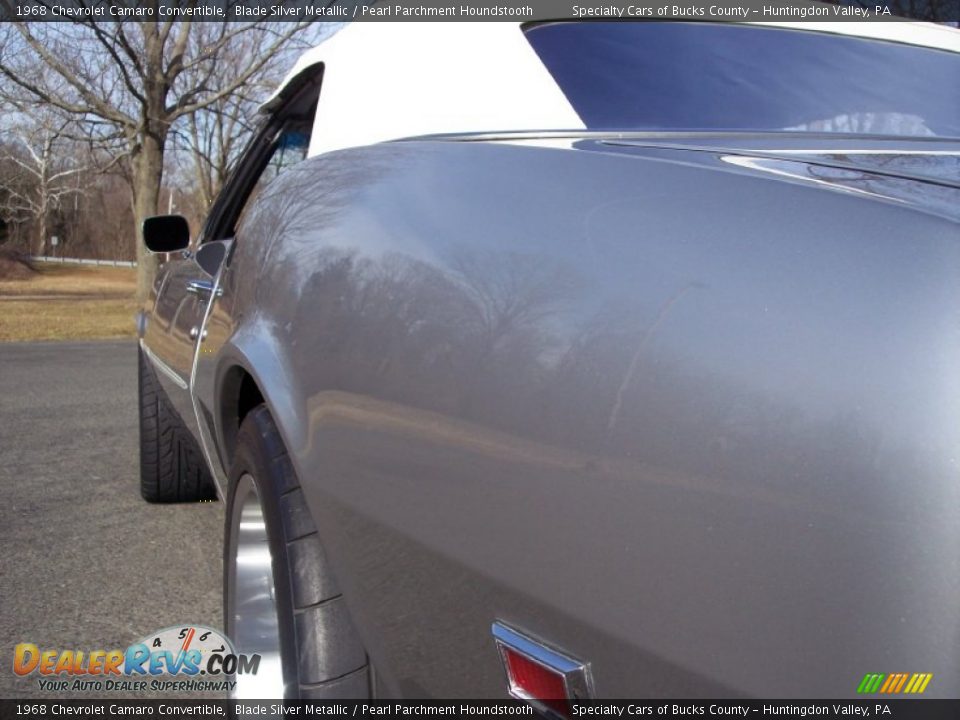 1968 Chevrolet Camaro Convertible Blade Silver Metallic / Pearl Parchment Houndstooth Photo #36