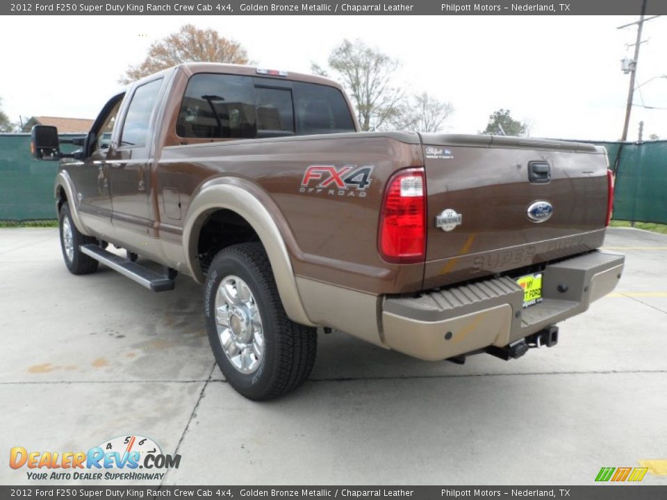 2012 Ford F250 Super Duty King Ranch Crew Cab 4x4 Golden Bronze Metallic / Chaparral Leather Photo #5